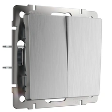 Изображение Выключатель двухклавишный (cеребряный рифленый) W1120009